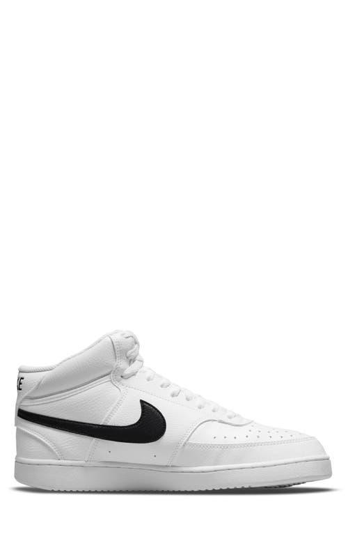 NIKE Court Vision Mid Next Nature Mid Top Sneaker In White/black/white Product Image