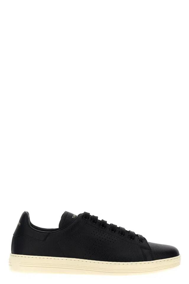 TOM FORD Men Logo Leather Sneakers In Multicolor Product Image