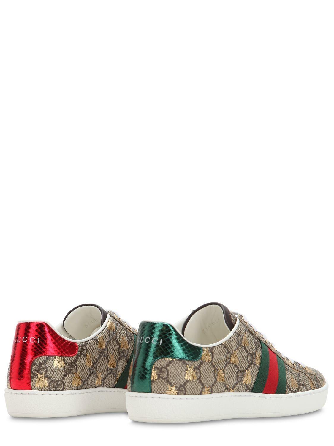 GUCCI Ace Gg Supreme Bee-print Monogrammed Sneakers In Green Product Image