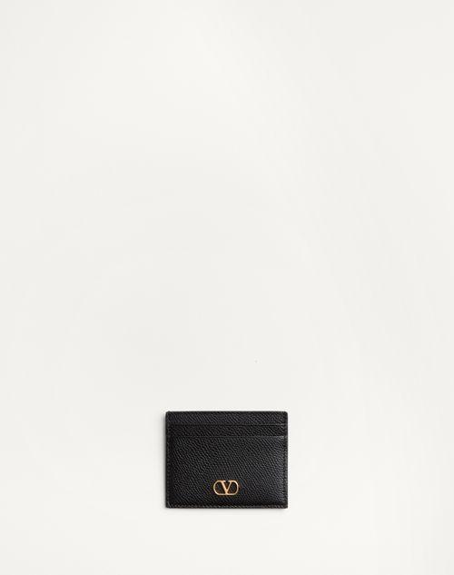 VLOGO SIGNATURE GRAINY CALFSKIN CARD HOLDER Product Image