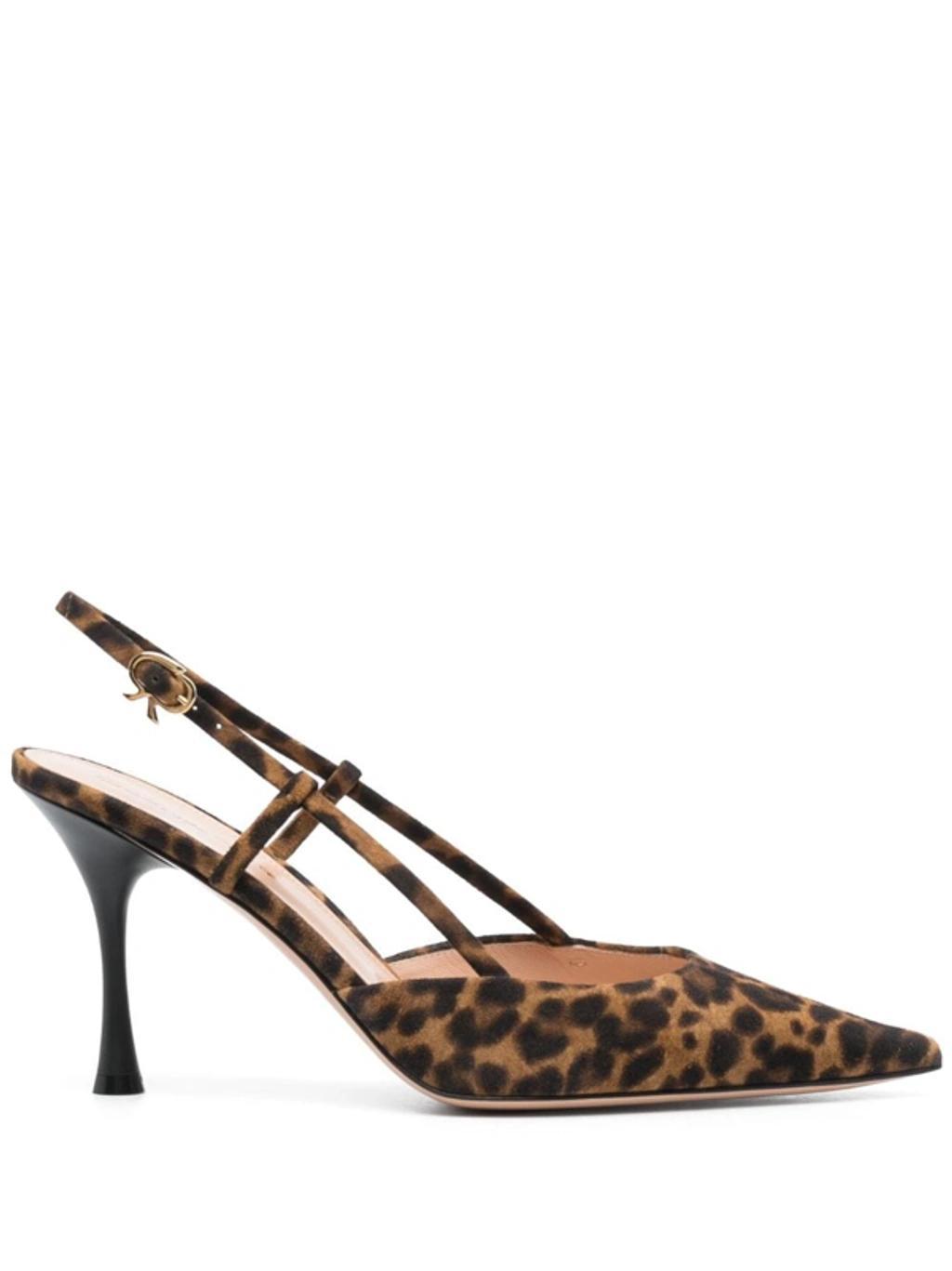 Ascent Leopard-print Suede Slingback Pumps In Multicolour Product Image