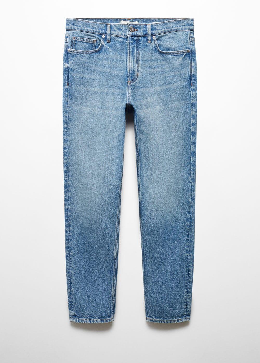 MANGO MAN - Ben tapered cropped jeans medium blueMen Product Image