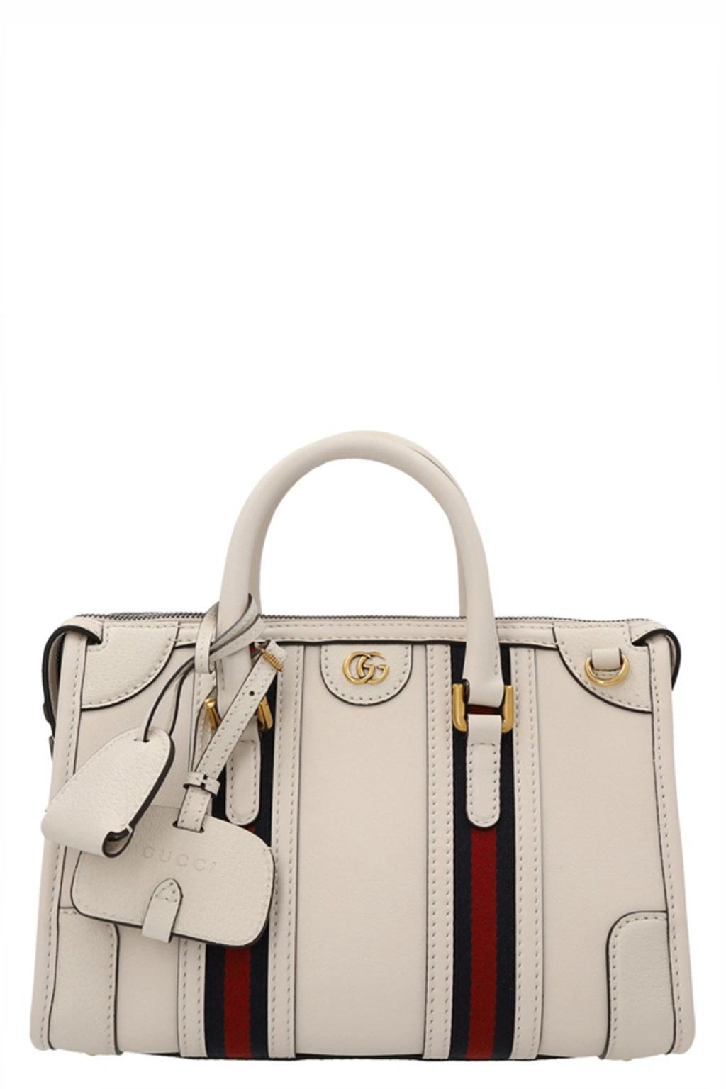 GUCCI Small Top Handle Bag With Double G In White Product Image