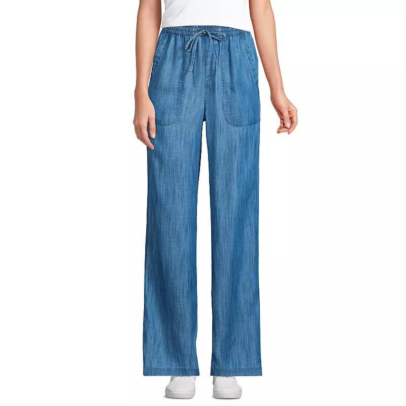 Womens Lands End Tencel High-Rise Wide Leg Pants Product Image