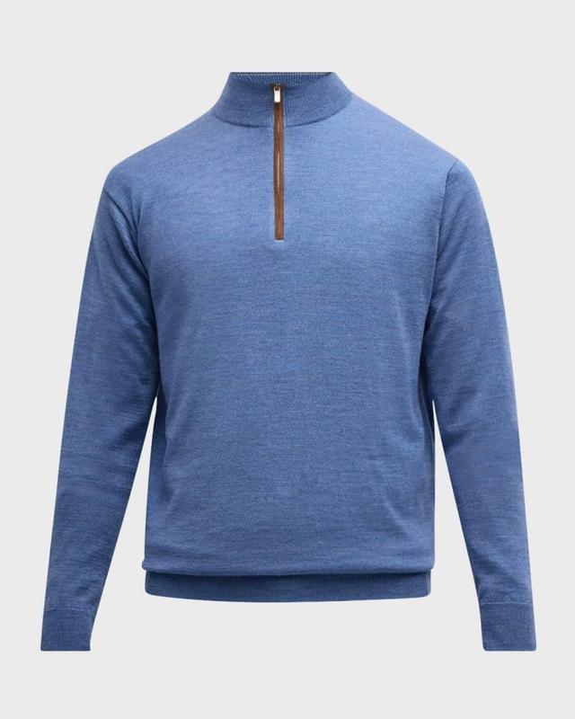 Men's Autumn Crest Suede-Trim Quarter-Zip Sweater Product Image