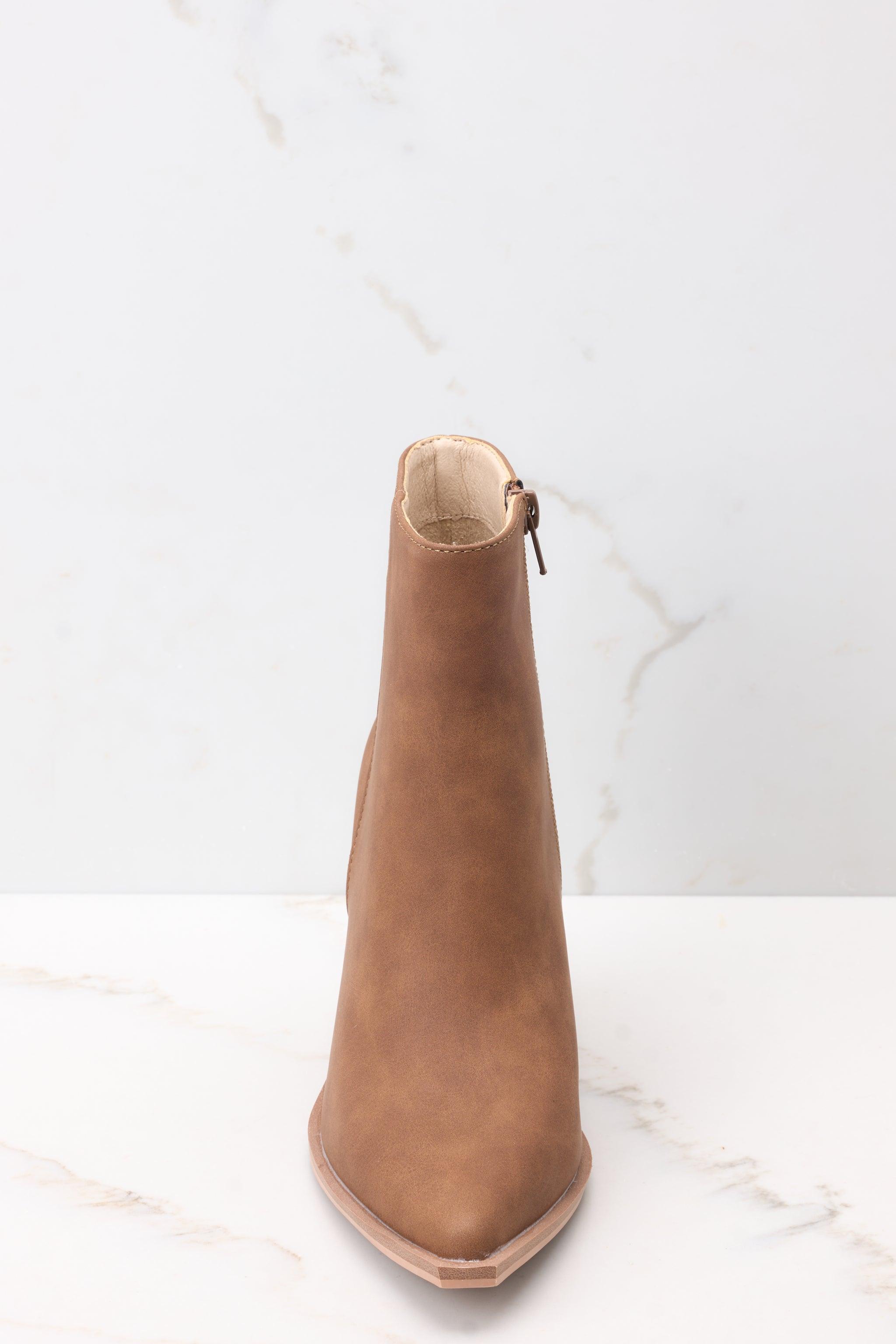 Gentle Persuasion Caramel Ankle Booties Tan Product Image