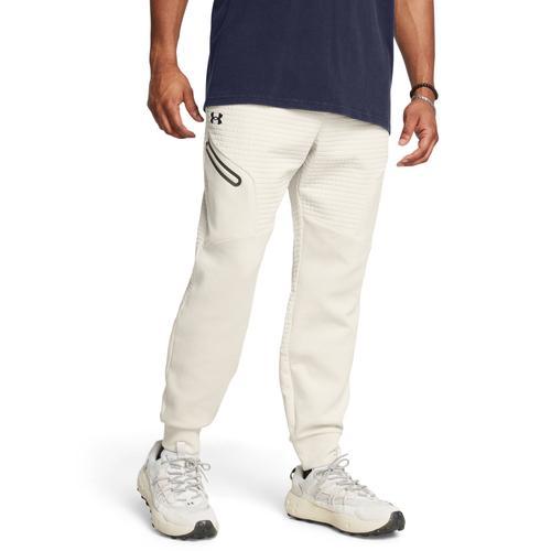 Under Armour Mens Unstoppable Fleece Grid Jogger - Summit White/Black Product Image