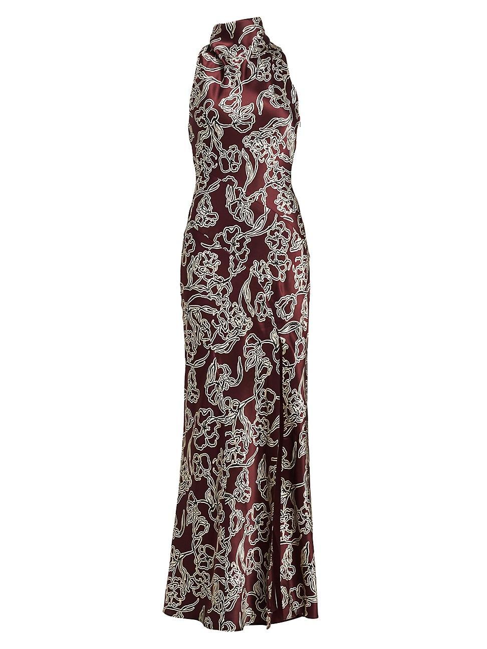 Womens Demi Floral Silk Sleeveless Maxi-Dress Product Image