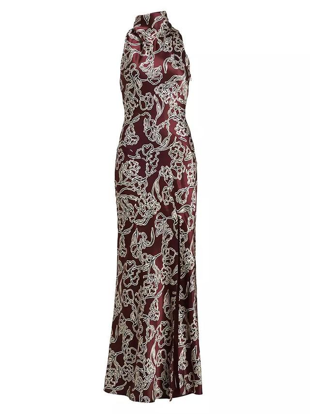 Demi Floral Silk Sleeveless Maxi-Dress Product Image