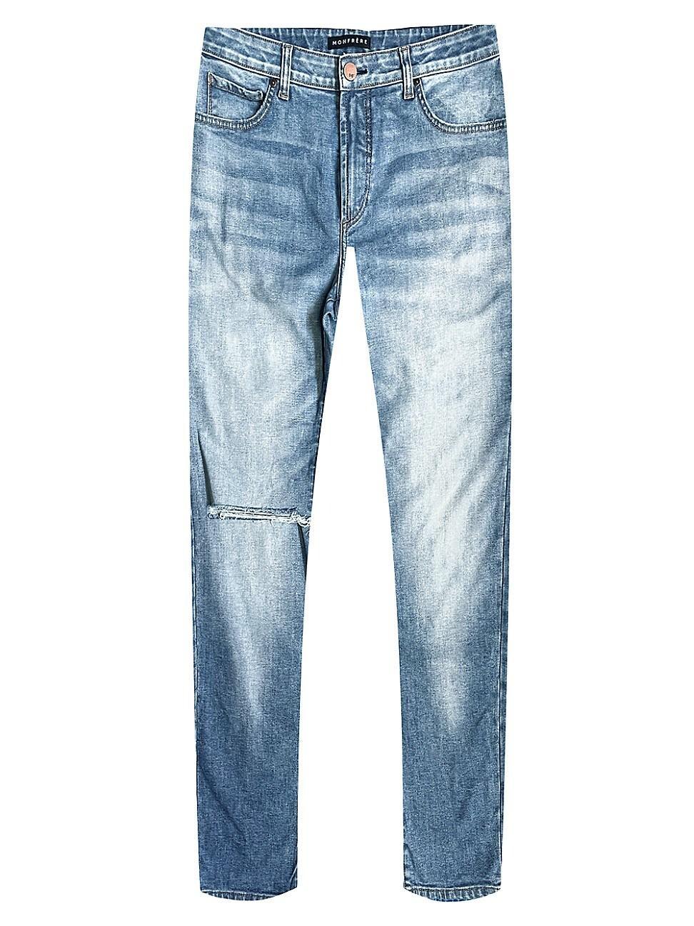 Monfrre Jayden Ripped Straight Leg Jeans Product Image