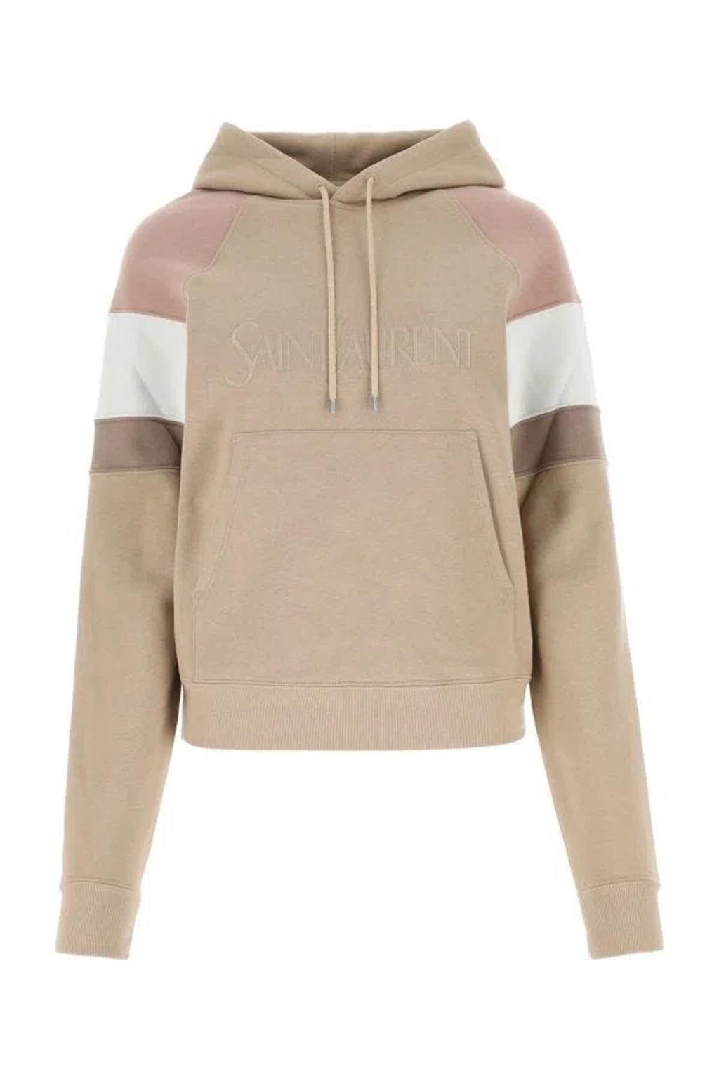 Beige Cotton Sweatshirt In Brown Product Image