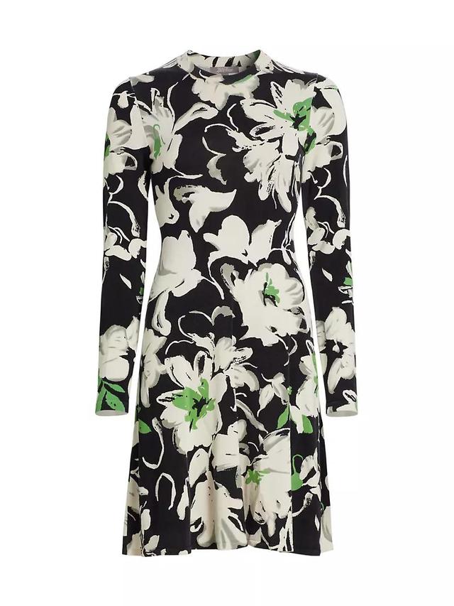 Floral Print Long-Sleeve Minidress Product Image