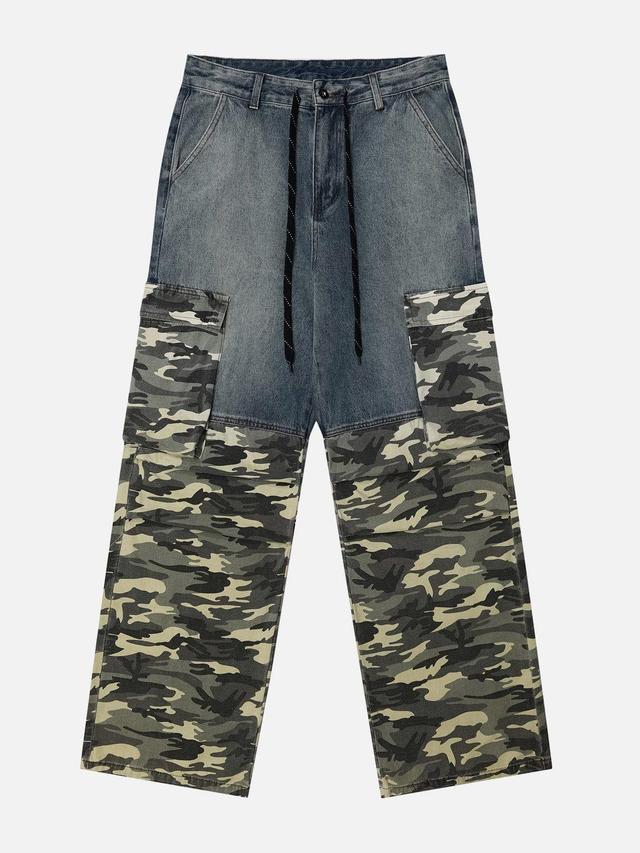 Aelfric Eden Camouflage Patchwork Jeans Product Image