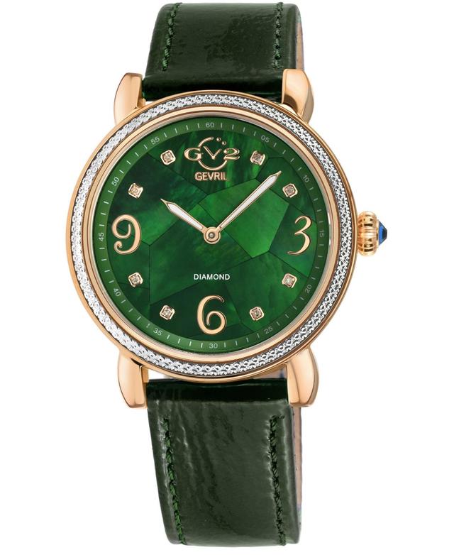 GV2 by Gevril Womens Ravenna Swiss Quartz Green Leather Watch 37mm Product Image