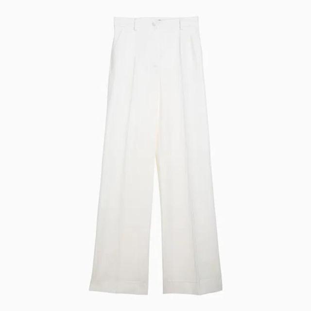 Dolce&gabbana White Wool Trousers Women Product Image