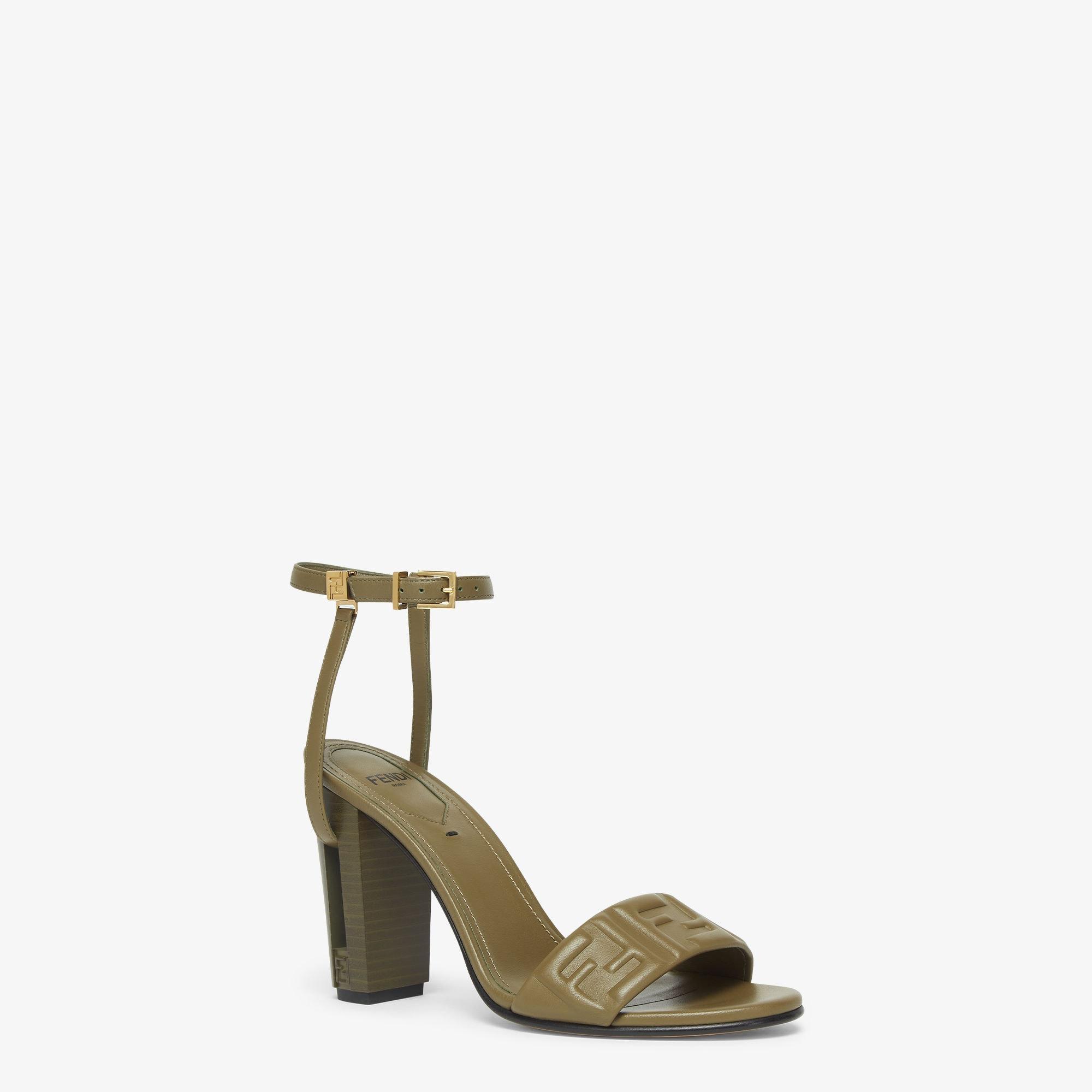 DelfinaGreen FF nappa leather high-heeled sandals Product Image