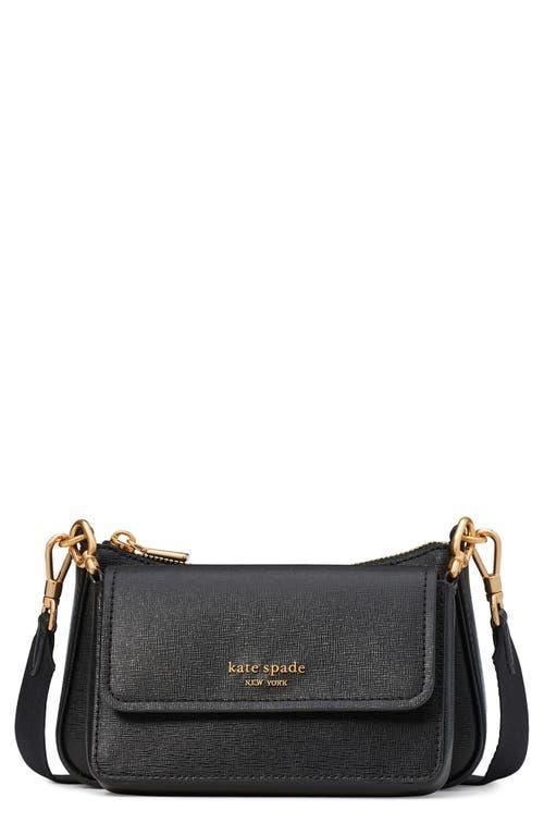 kate spade new york morgan double up saffiano leather crossbody bag Product Image