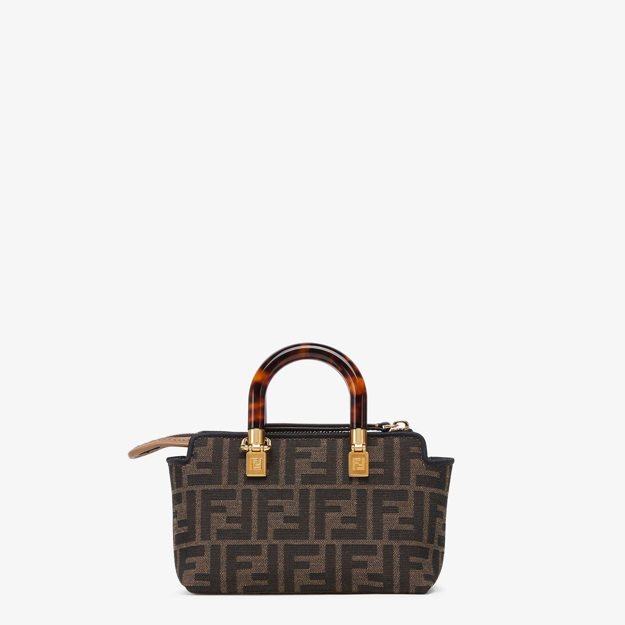 By The Way MiniSmall brown FF fabric Boston bag Product Image