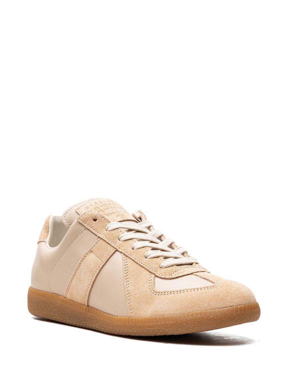 MAISON MARGIELA Replica Leather And Suede Sneakers In Neutrals Product Image