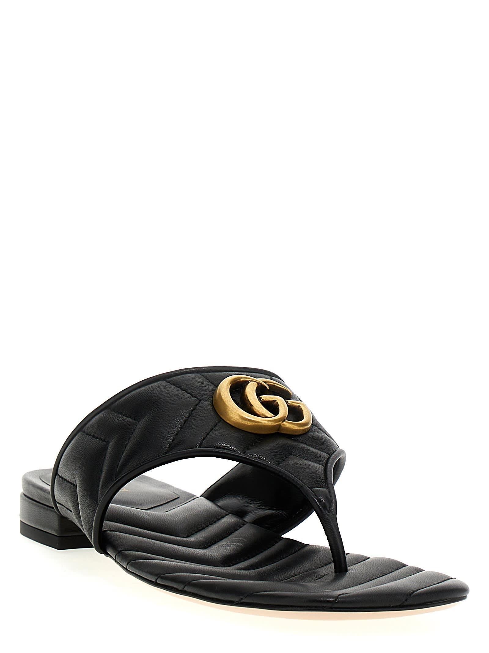 Double G Marmont Thong Sandals In Black Product Image