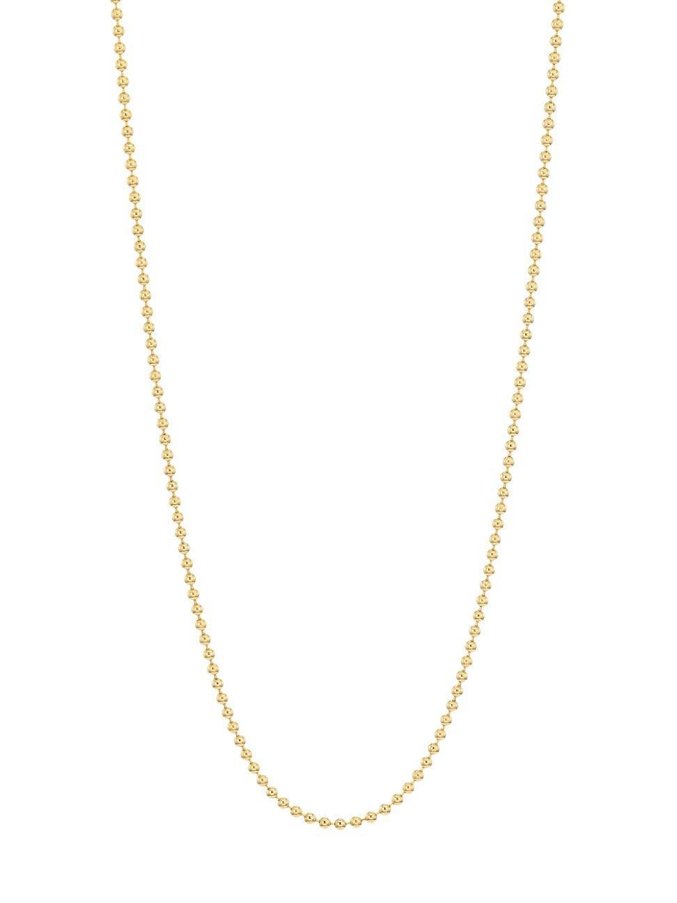 Womens 18K Yellow Gold Ball Chain Necklace, 18 Product Image