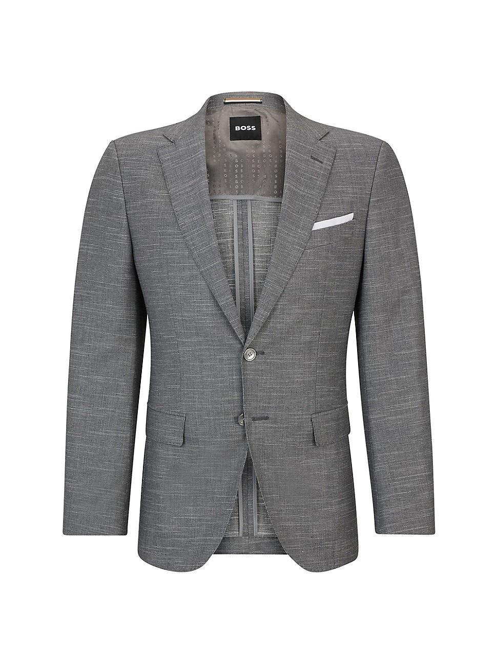 Mens Slim-fit jacket in a patterned wool blend Product Image