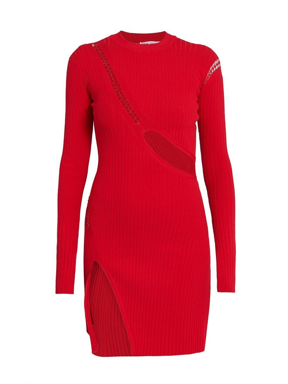 Womens Long-Sleeve Cut-Out Minidress product image