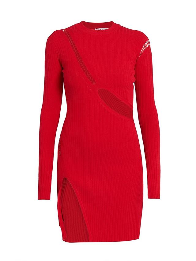 Womens Long-Sleeve Cut-Out Minidress Product Image