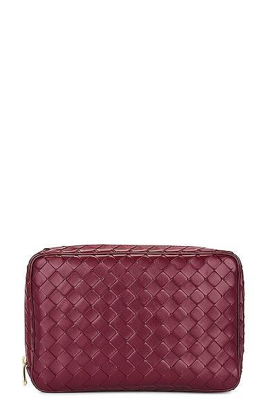 Bottega Veneta Intrecciato Pouch in Burgundy Product Image