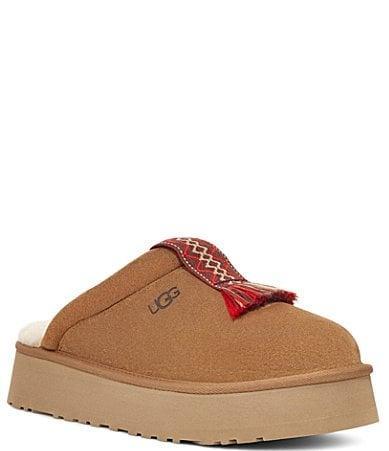 UGG Tazzle Suede UGGbraid Detail Platform Clog Slippers Product Image