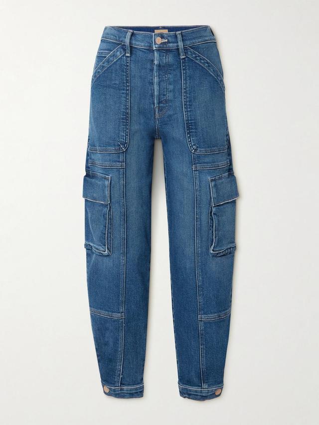 MOTHER + Net Sustain The Curbside Cargo Flood High-rise Tapered Jeans In Blue Product Image