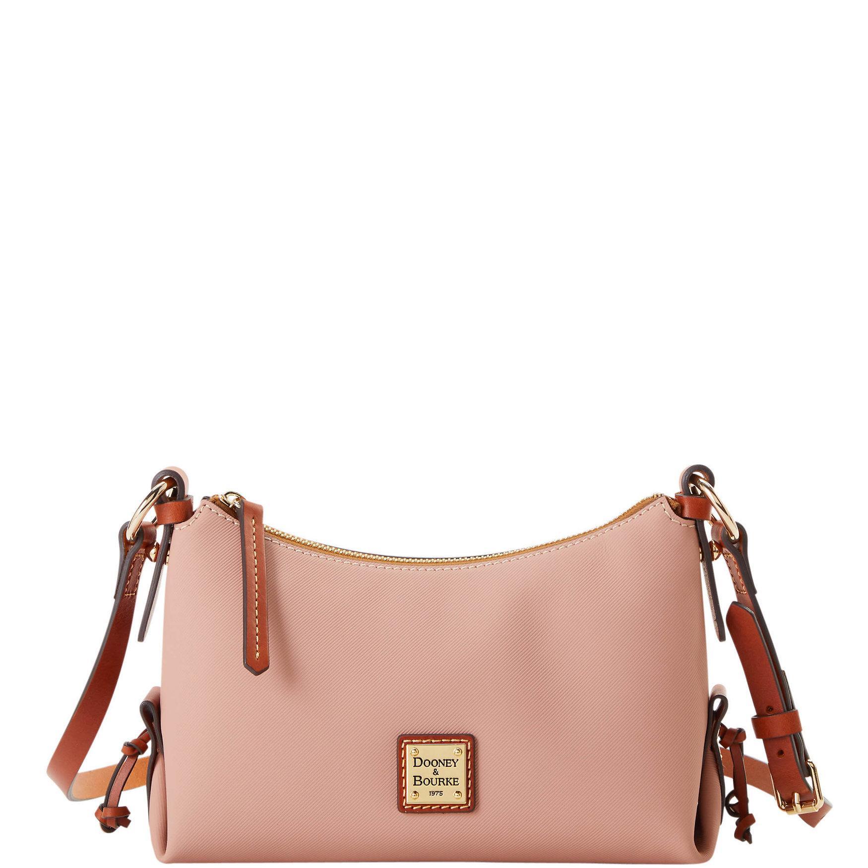 Dooney & Bourke Womens Sorrento Hobo Crossbody Leather Shoulder Bag in Dusty Rose Product Image