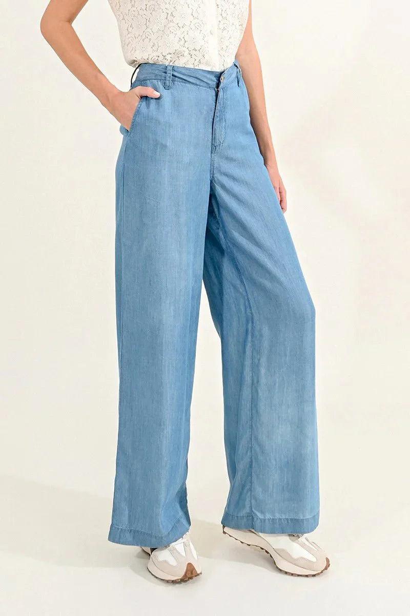 WIDE-LEG LYOCELL PANTS by Molly Bracken Product Image