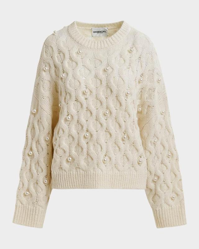 Halpes Embellished Cable-Knit Pullover Product Image