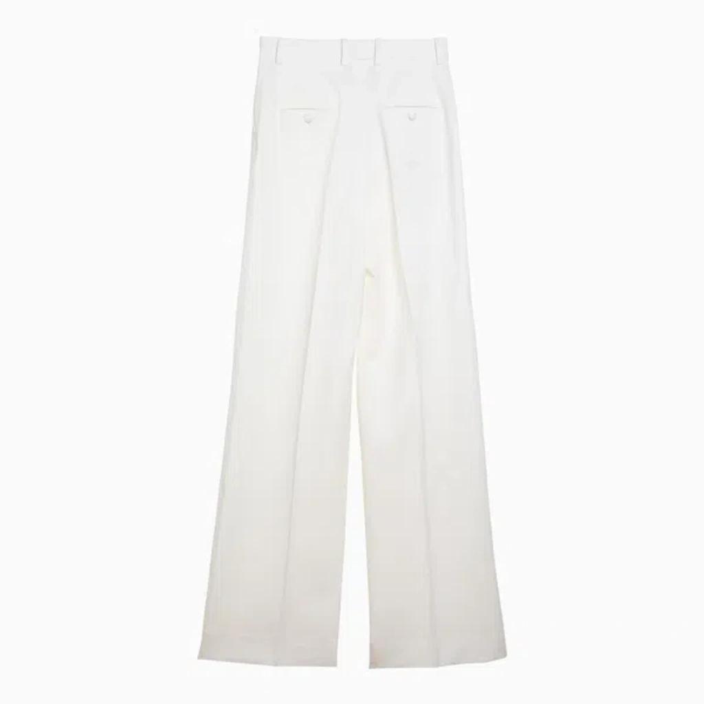 Dolce&gabbana White Wool Trousers Women Product Image