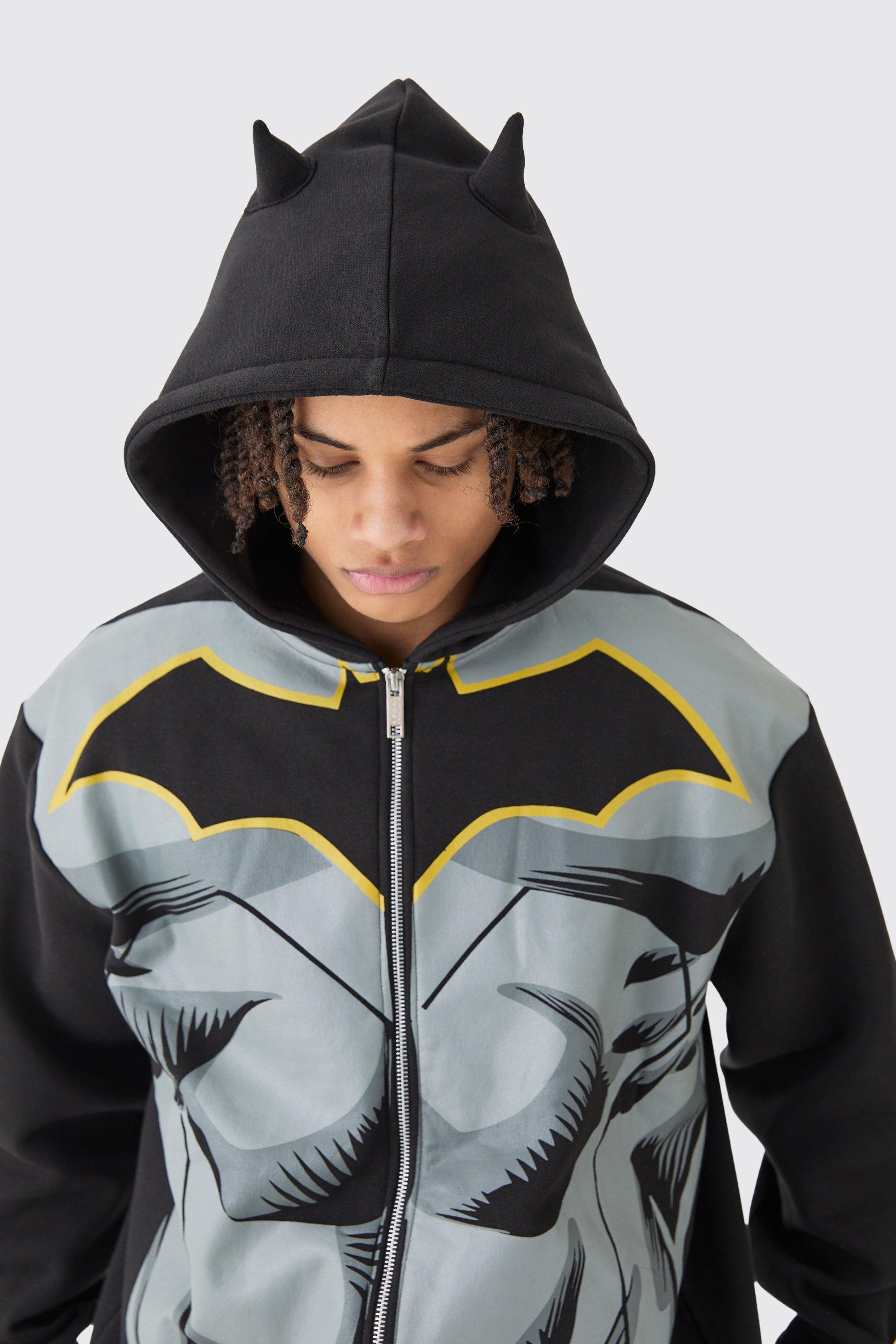 Oversized Batman Zip Up License Hoodie | boohooMAN USA Product Image