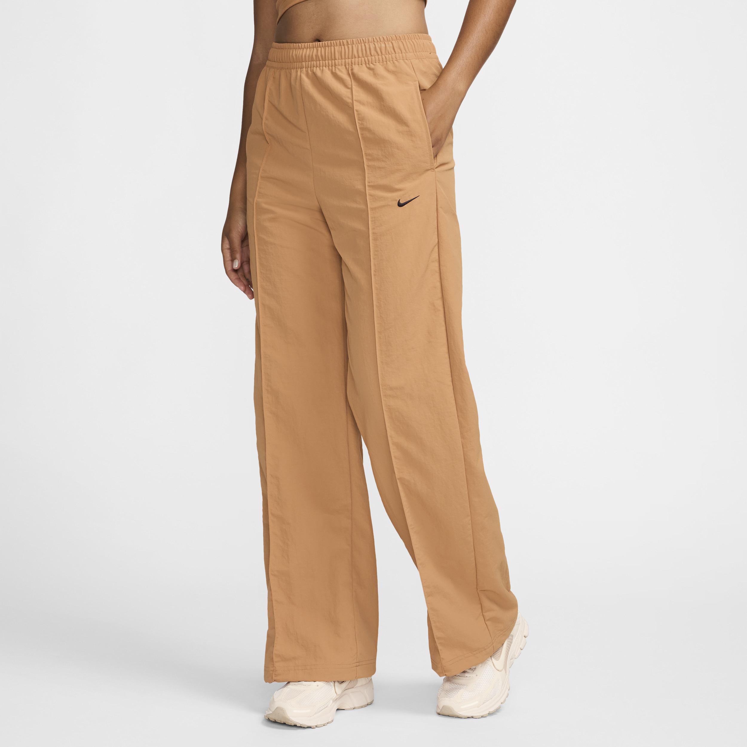 Nike Womens Trend Woven Mid Rise Pants - Flax/Black Product Image