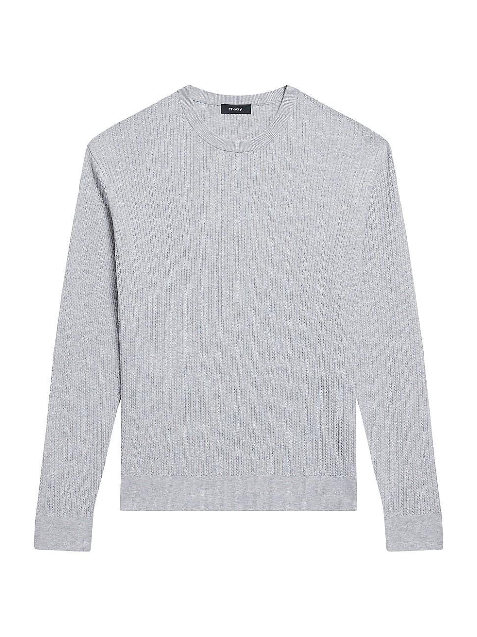 Mens Riland Cable-Knit Crewneck Sweater Product Image