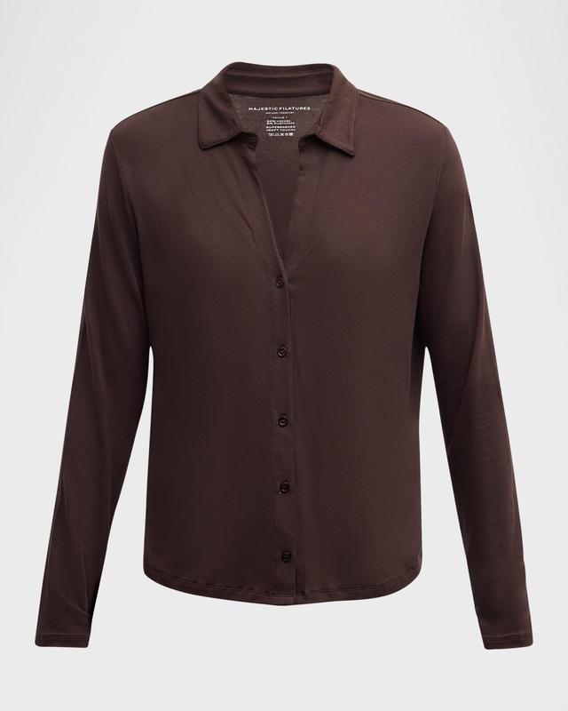 Soft Touch Button-Front Shirt Product Image