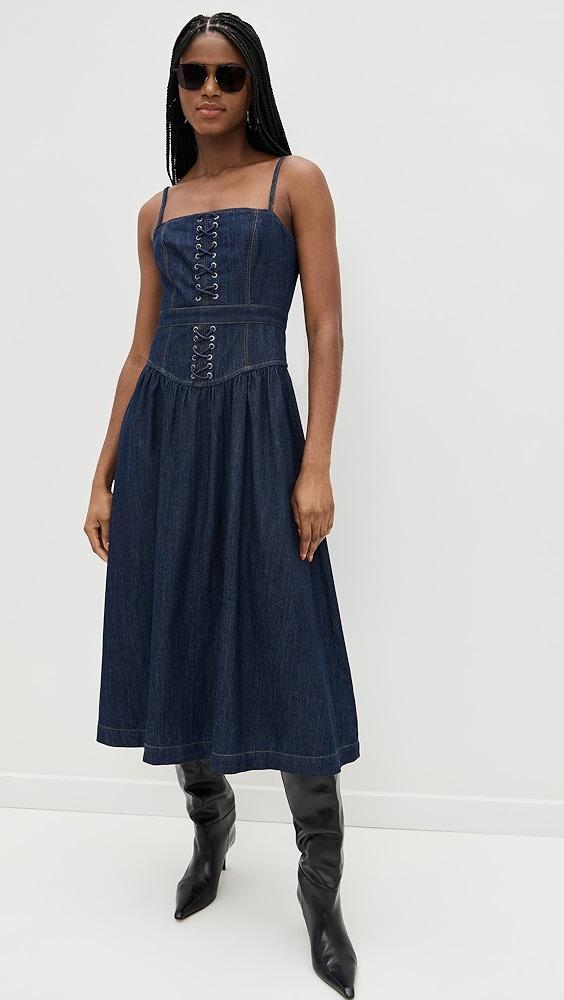 Reformation Florentina Denim Midi Dress | Shopbop Product Image