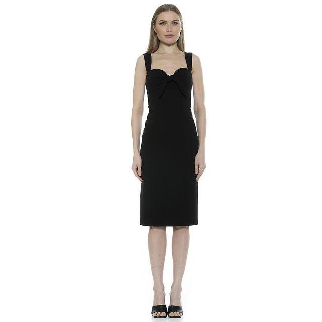 Womens ALEXIA ADMOR Front Bow Juniper Midi Sheath Dress Product Image