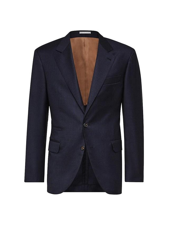 Mens Virgin Wool Prince of Wales Blazer Product Image