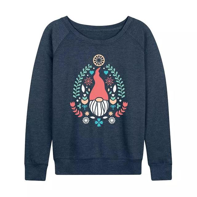 Womens Scandinavian Gnome Spring Slouchy Graphic Sweatshirt Blue Product Image