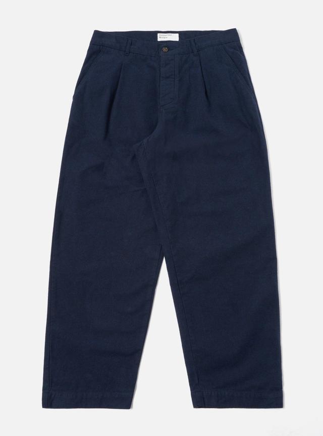 Universal Works Duke Pant in Navy Nebraska Cotton Product Image