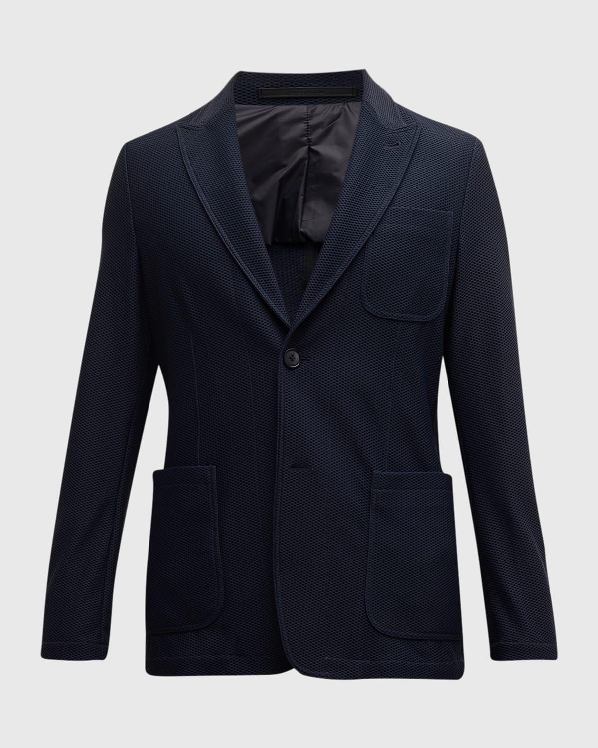 Mens Single-Breasted Rice Stitch Sport Coat Product Image