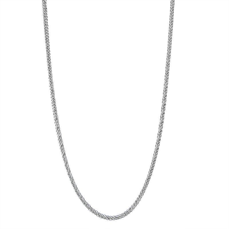 Mens 14k Gold Wheat Chain Necklace White Product Image