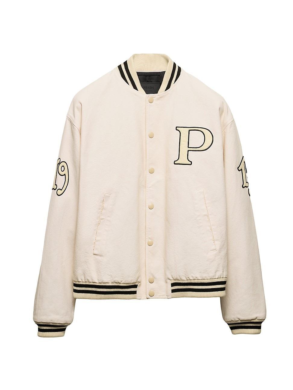 Mens Cotton Bomber Jacket with Patch Product Image