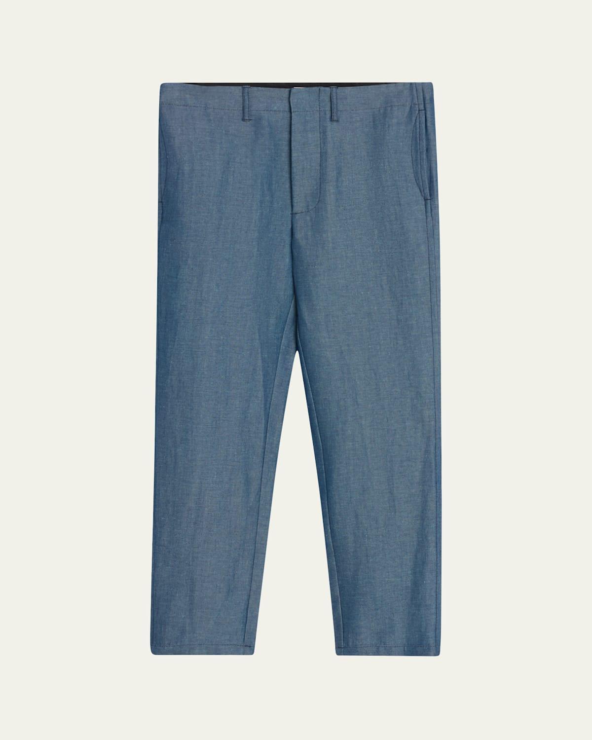 Mens Rhys Wool-Linen Flat-Front Pants Product Image