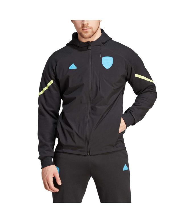 Mens adidas Black Arsenal Designed for Gameday Raglan Full-Zip Hoodie Jacket Product Image