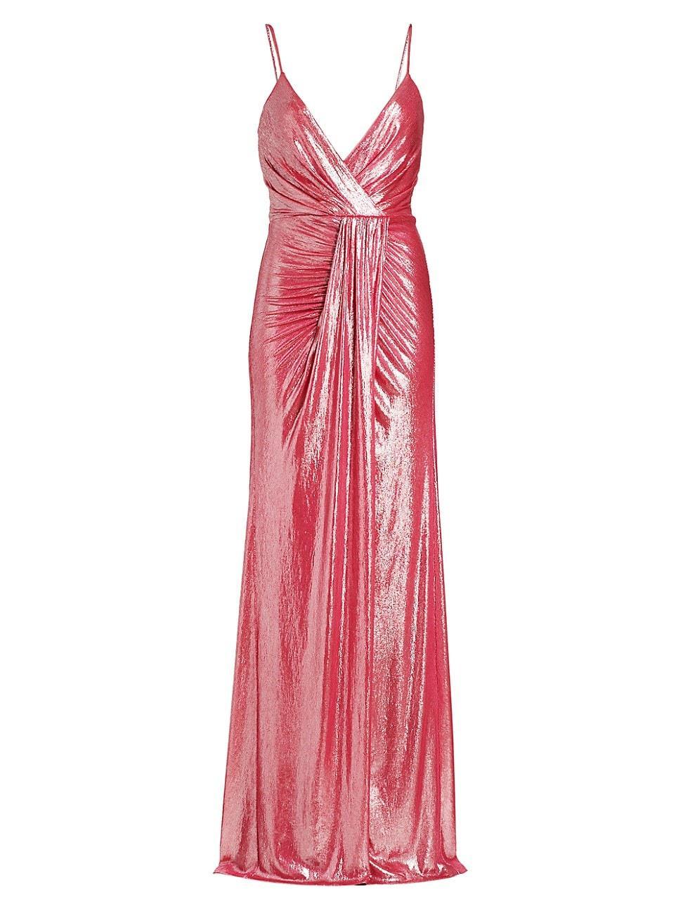 Womens Kade Metallic Draped Gown Product Image